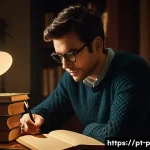 Home 22 연극 대본 분석 방법 - **A Solitary Actor's Deep Immersion:** A young adult actor, gender-neutral, sits intently in a dimly...