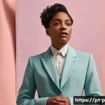 Home 21 공연예술과 젠더 연구 - A contemporary theater stage scene featuring a non-binary performer dressed in an avant-garde costum...