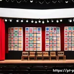 Home 20 브레히트 연극 기법 - A modern theater stage set for a Brecht-inspired play in Brazil, featuring minimalist scenery with l...